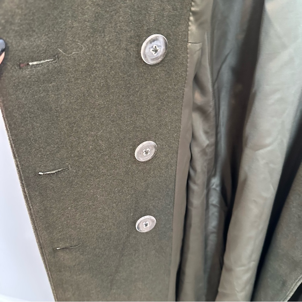 Torrid Olive Wool Military Fit Flare Trench Coat Size 4 - Picture 9 of 11
